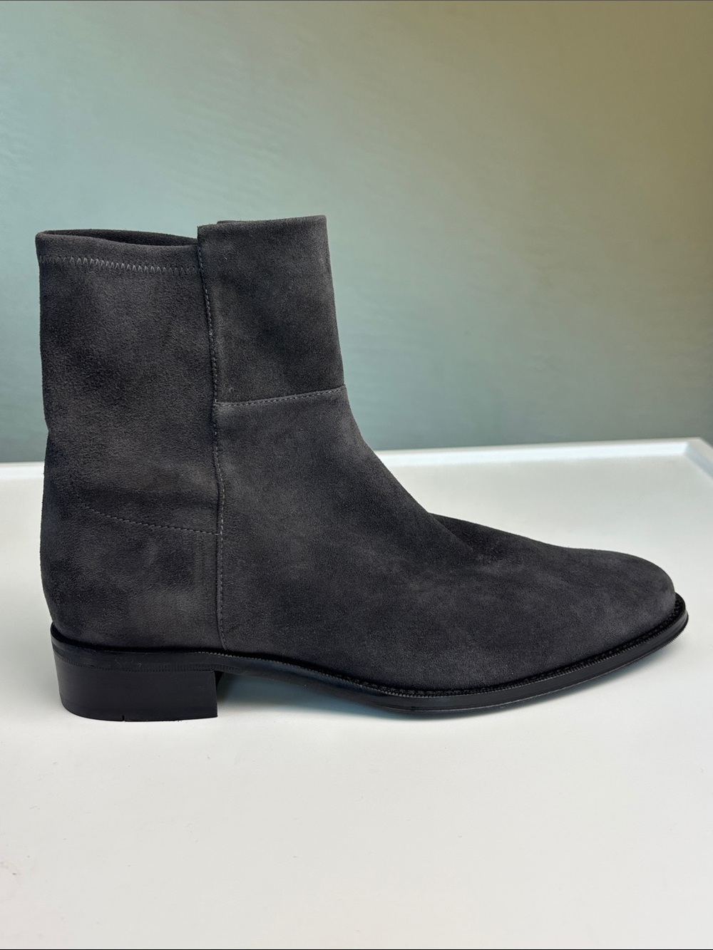 Stuart Weitzman Charcoal Suede Ankle Boots